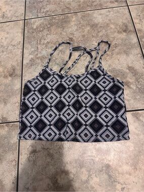 Forever 21 Abstract Cropped Tank Top